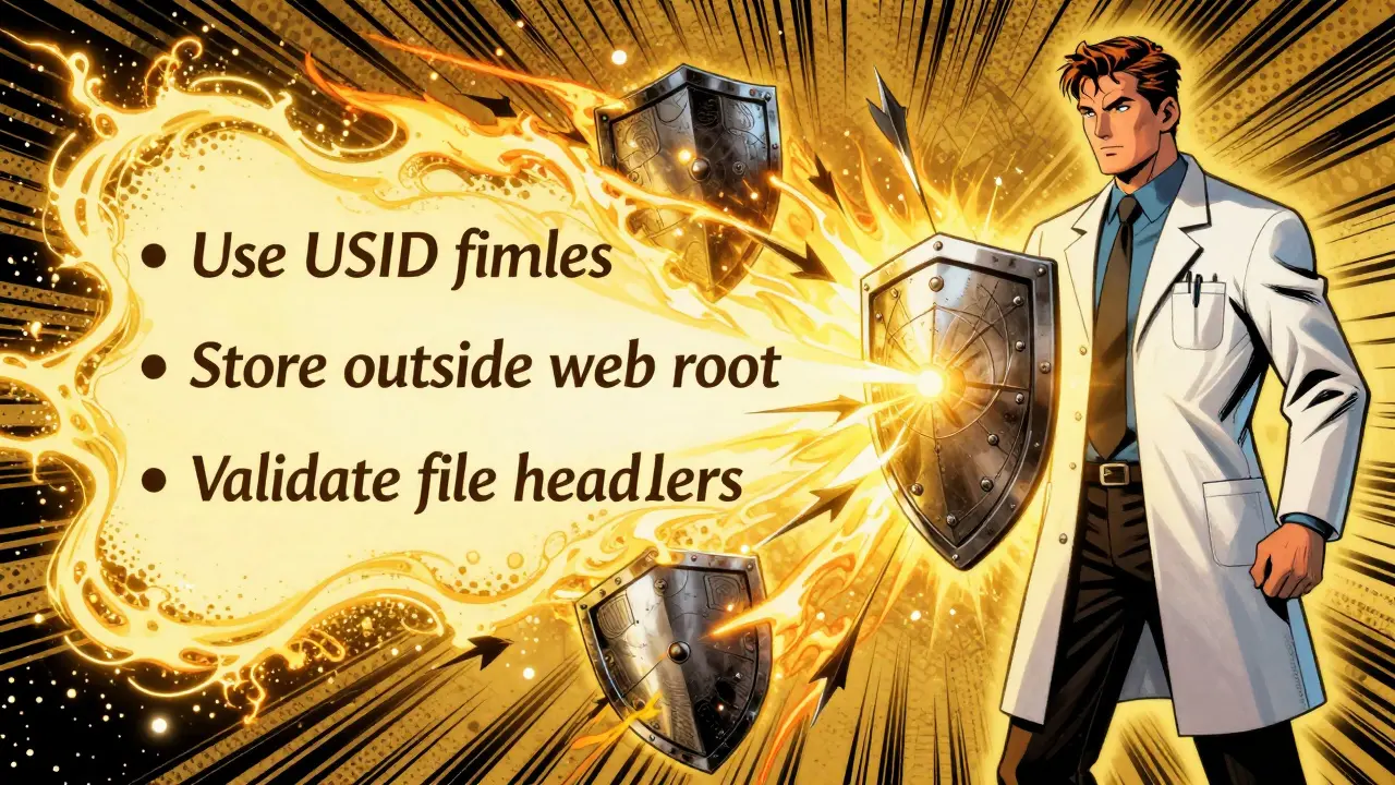 Secure prompt template as protective shields blocking malware attacks in vintage comic art style.