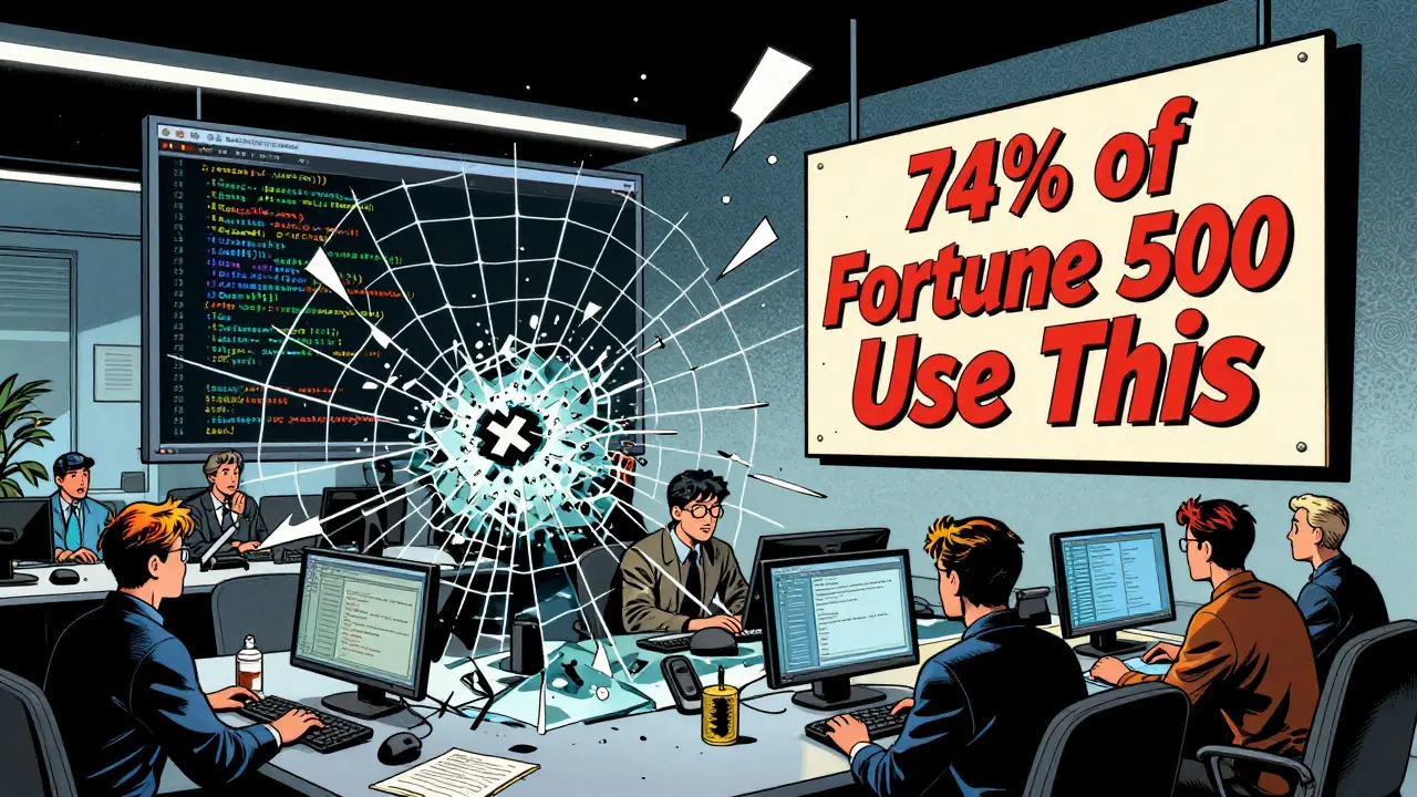 Team protected by a security rules file that shatters vulnerabilities in classic comic book style.