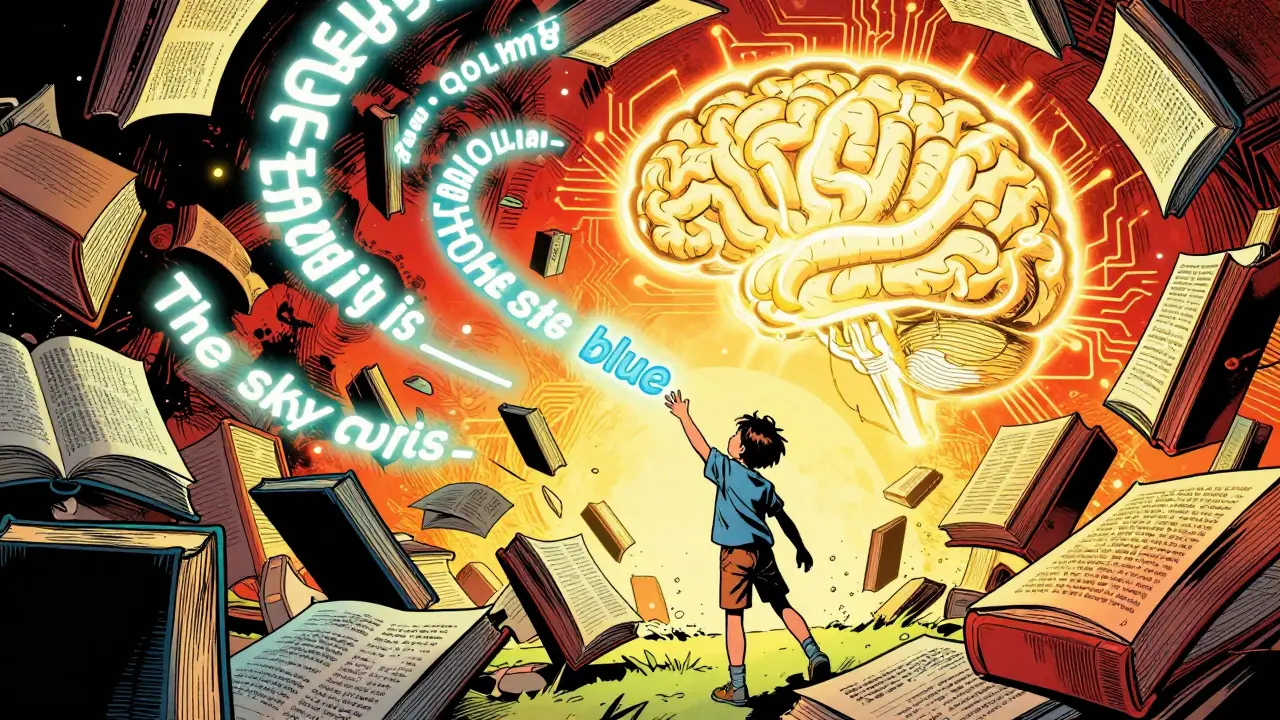 How Large Language Models Learn: Self-Supervised Training at Internet Scale