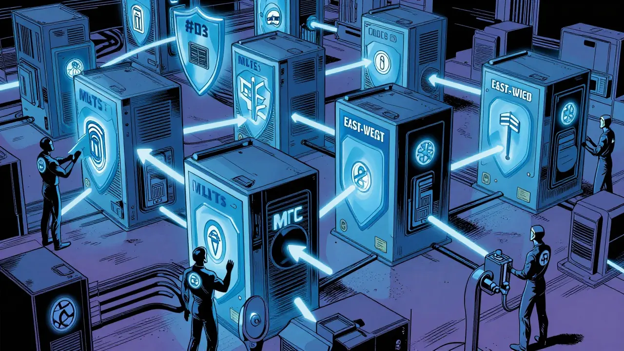 Proxy helpers monitoring encrypted connections between service buildings