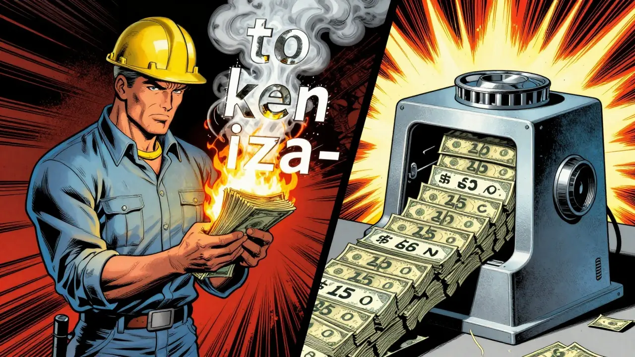 Engineer watching cash burn from fragmented words versus efficient whole words