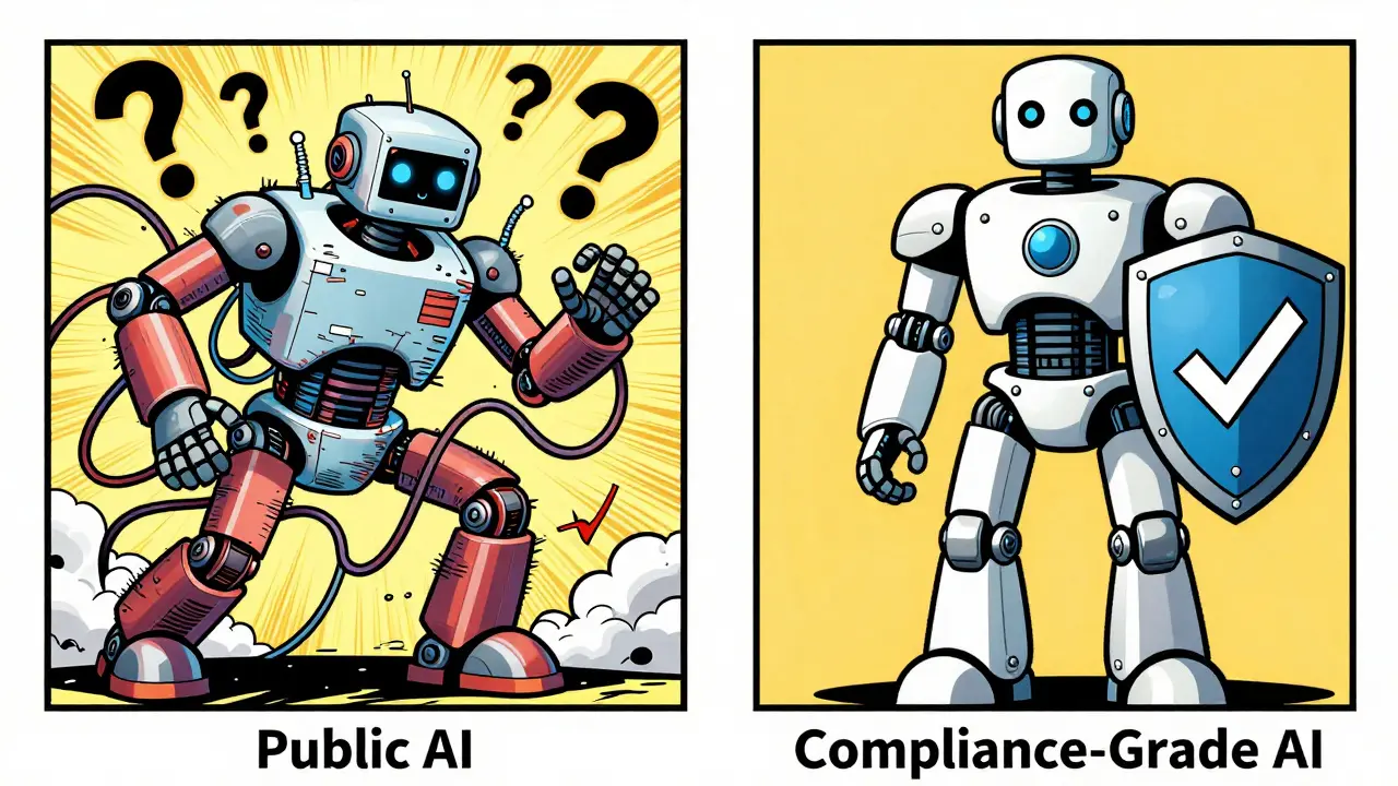 Chaotic public AI vs secure compliance AI in golden age comic art