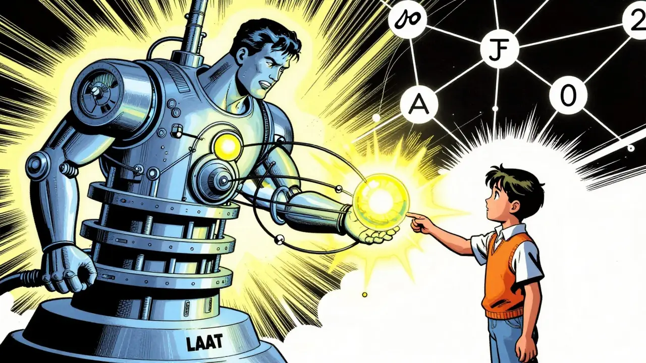 Golden age comic illustrating model compression and knowledge transfer between AI systems.