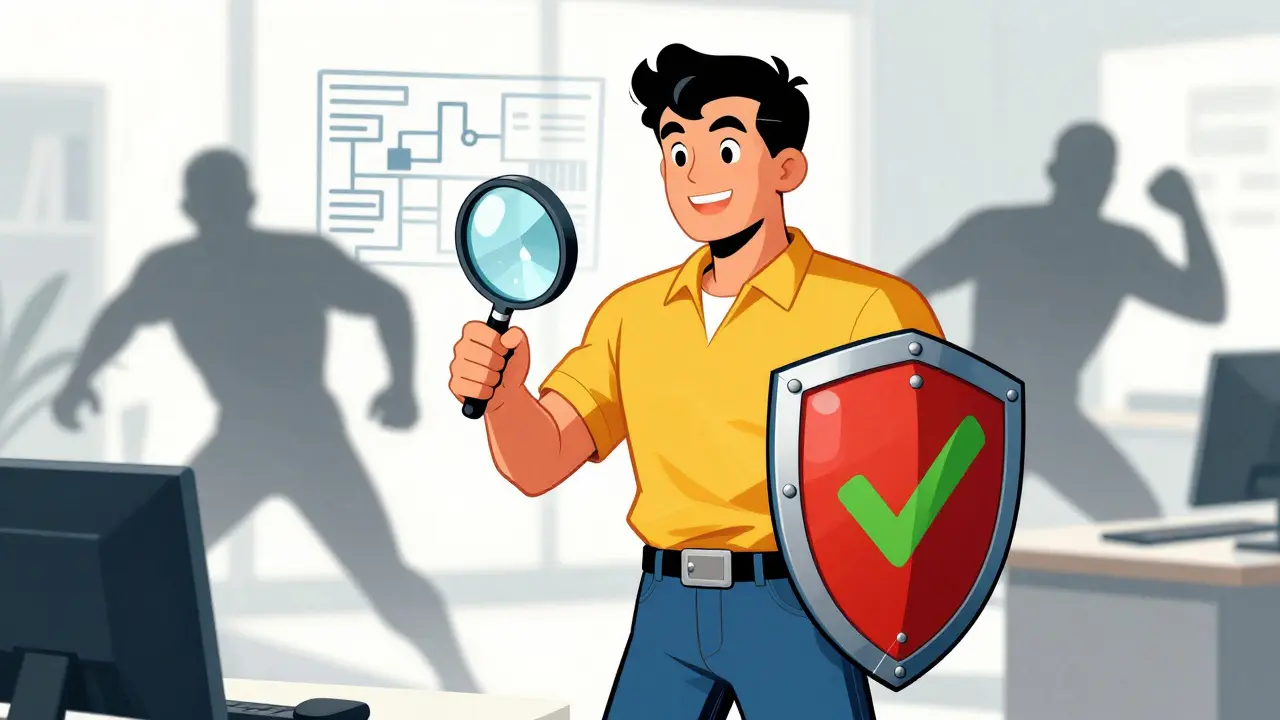 Heroic designer defending users against dark patterns in comic style.