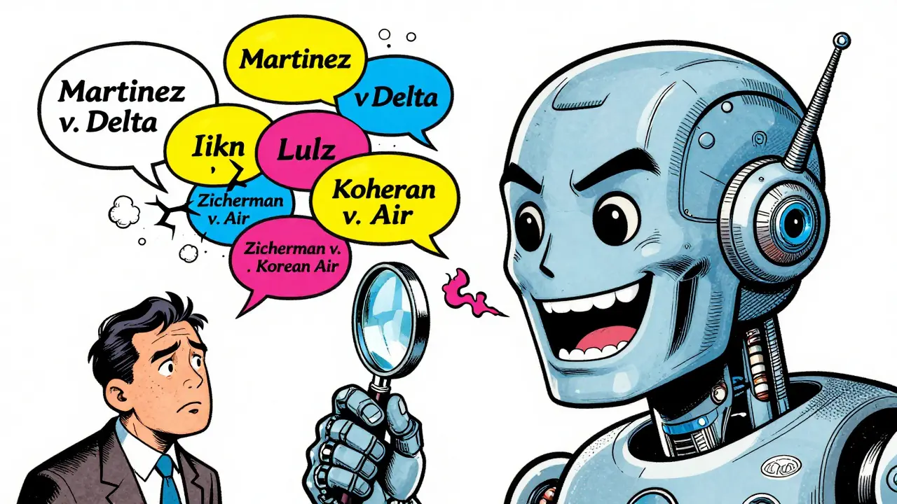 Robot head spewing fake legal cases that dissolve into smoke
