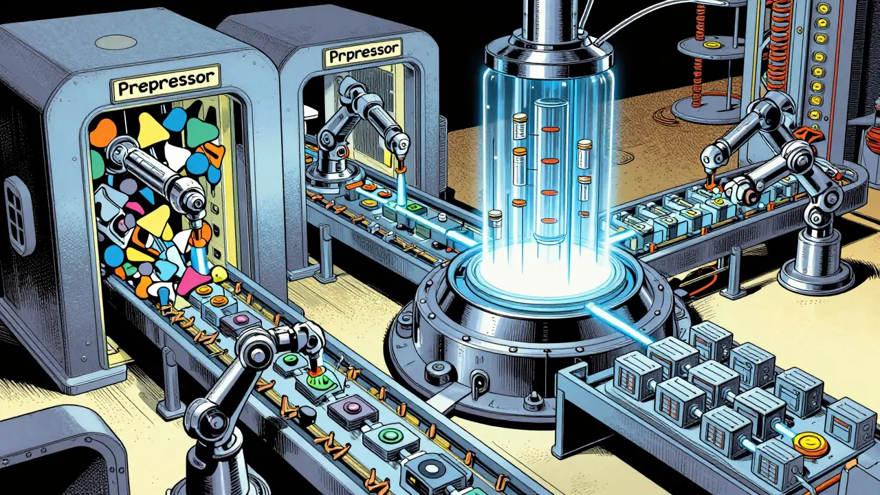 Retro-futuristic assembly line cleaning and fusing multimodal data streams