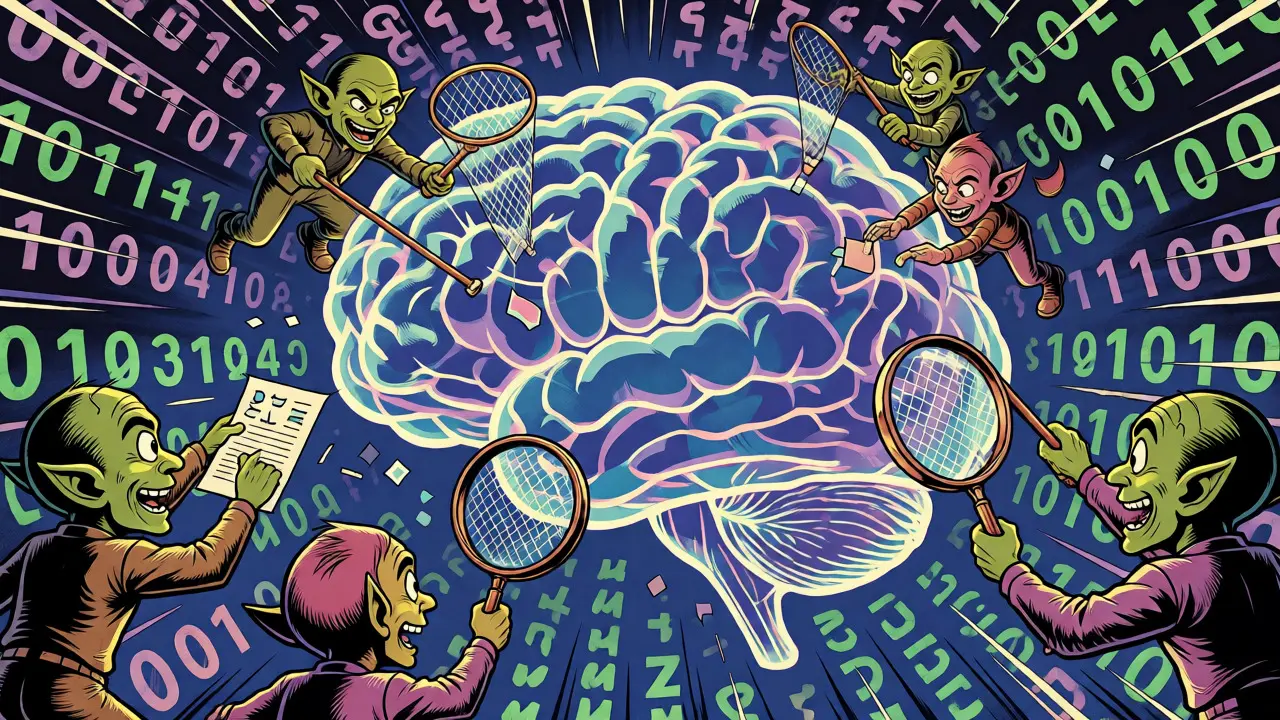 Comic book illustration of attackers extracting data from a digital brain via model inversion.