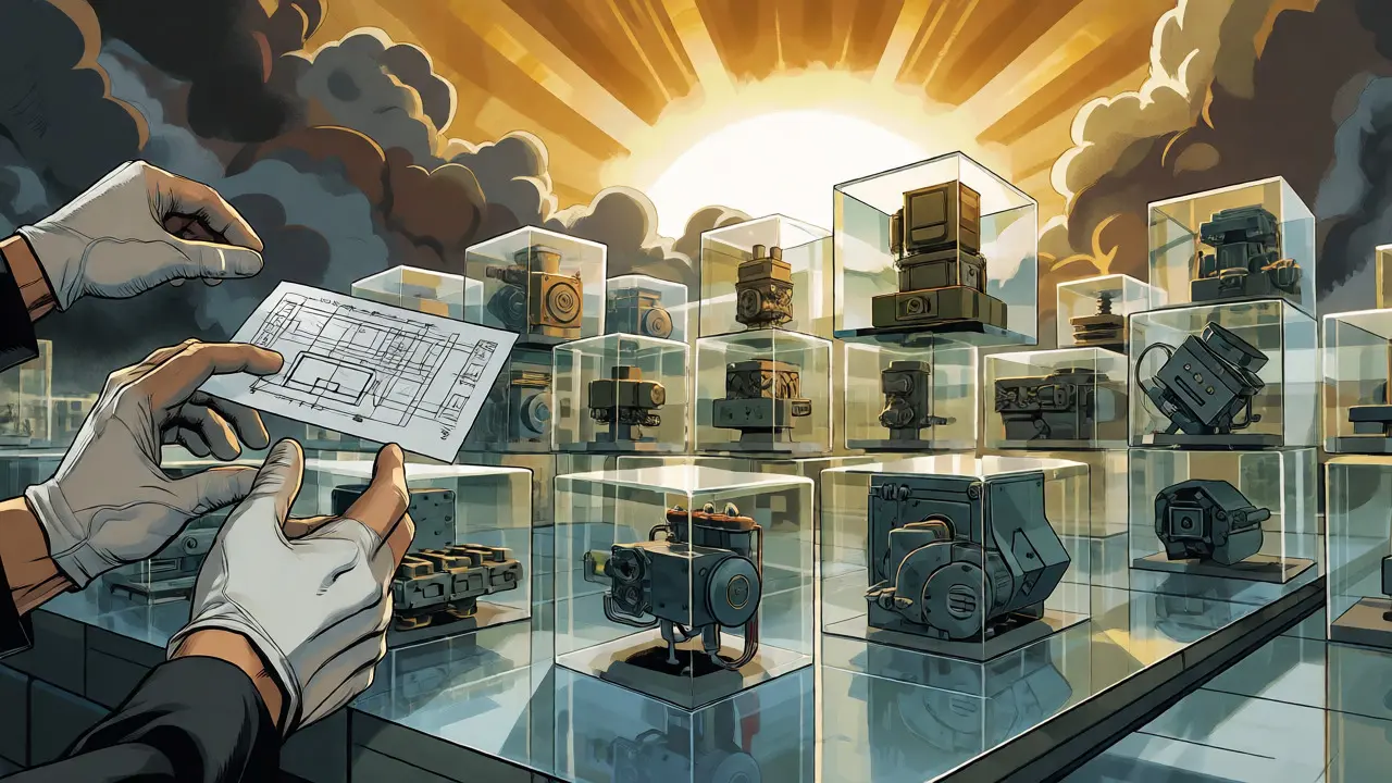 Hands building a structured glass-city app with clear boundaries under a hopeful sunrise in comic style.