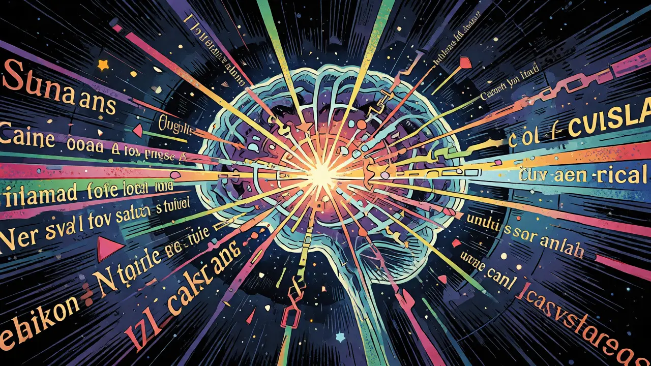 Illustration of LLM neural networks bridging diverse languages through shared concepts.