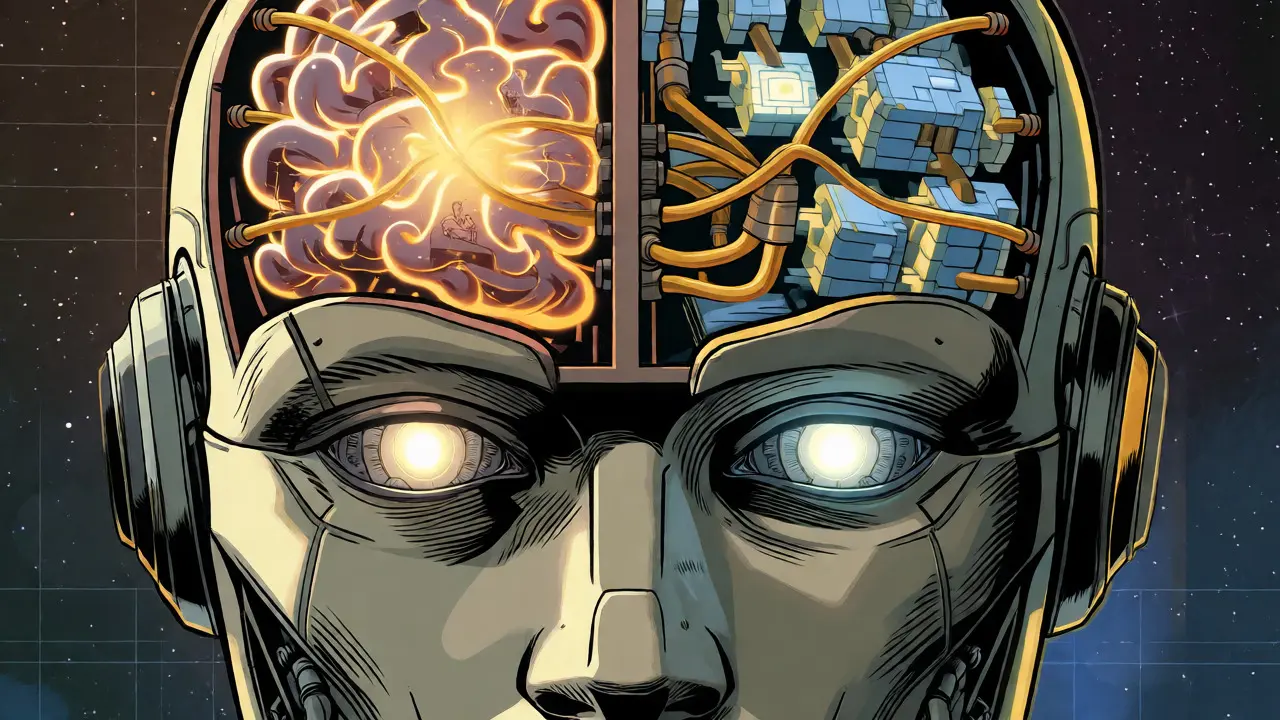 Split-brain AI showing connected episodic and semantic memory systems.